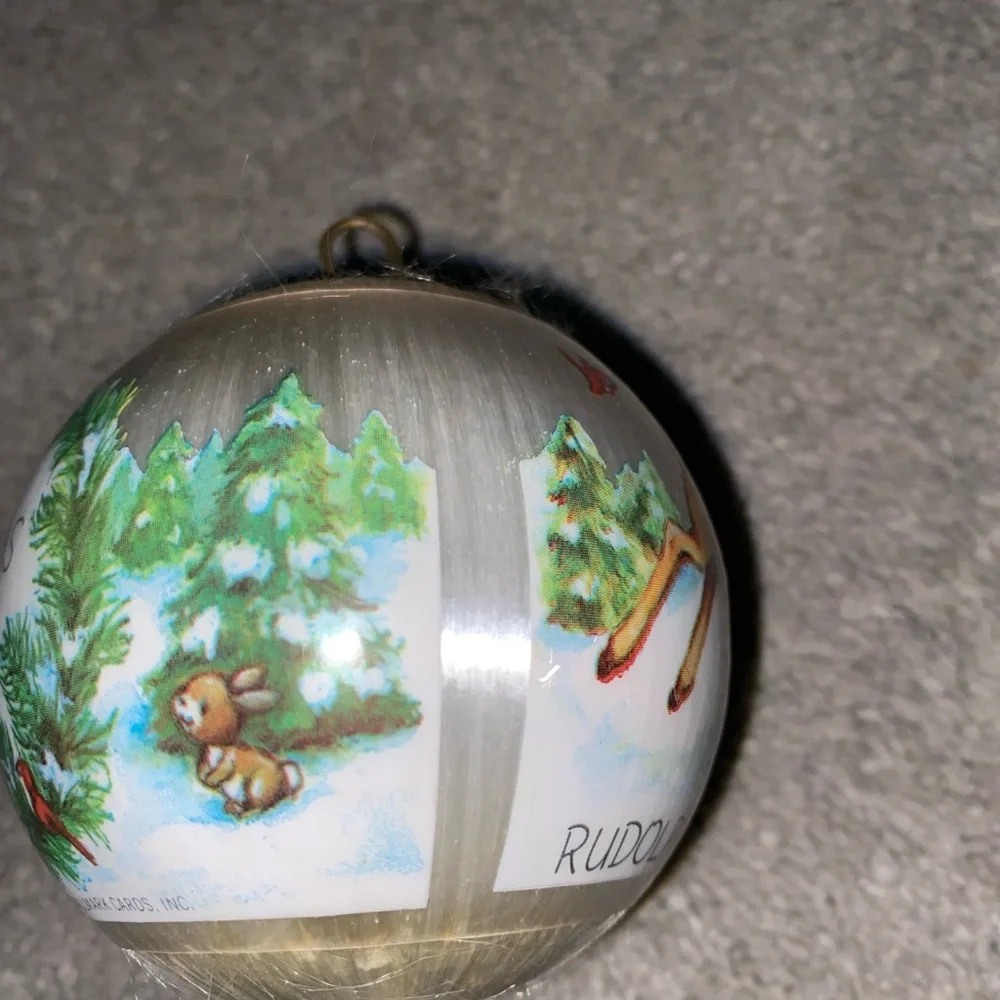 VINTAGE‎ 1976 HALLMARK Cards RUDOLPH THE RED NOSED REINDEER SATIN BALL ORNAMENT